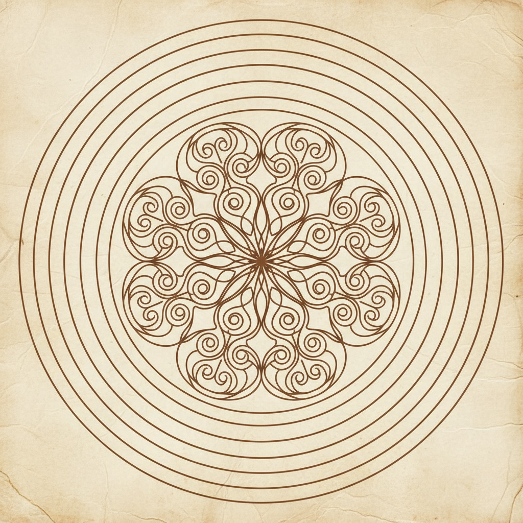 Anxiety and spirituality — mandala with thought waves